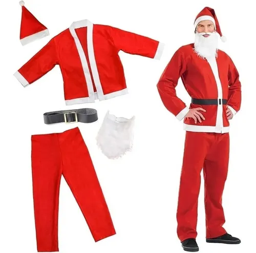 Fantasia Roupa Papai Noel Para Natal Completa Kit 5 Peças - Escorrega o Preço Fantasia Roupa Papai Noel Para Natal Completa Kit 5 Peças - Escorrega o Preço