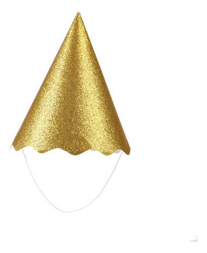 8 Unidades - Chapéu Metalizado Dourado - Efeito Glitter