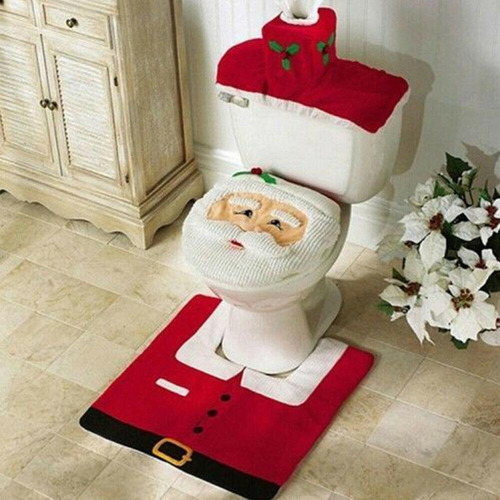 Cyz Cb Set De Decoración De Baño Navideño De 3 Piezas, El