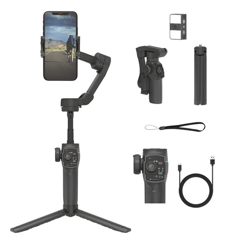 Estabilizador Gimbal L9 Con Seguimiento Inteligente Ai Color Negro