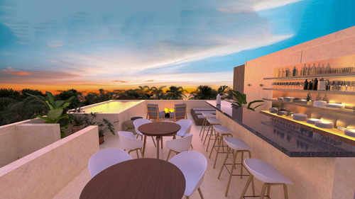 En Venta Estudio En Tulum Con Área De Bbq, Jacuzzi, Rooftop Bar, Rooftop Pool, Swimup Pool, Asoleadero, Recepción Y Estacionamiento.