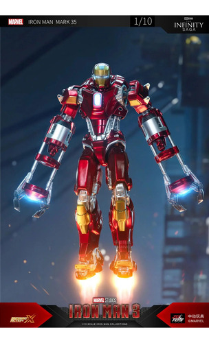 Figura De Acción Zd Iron Man Mk35 A Escala 1/10, Juguete Par