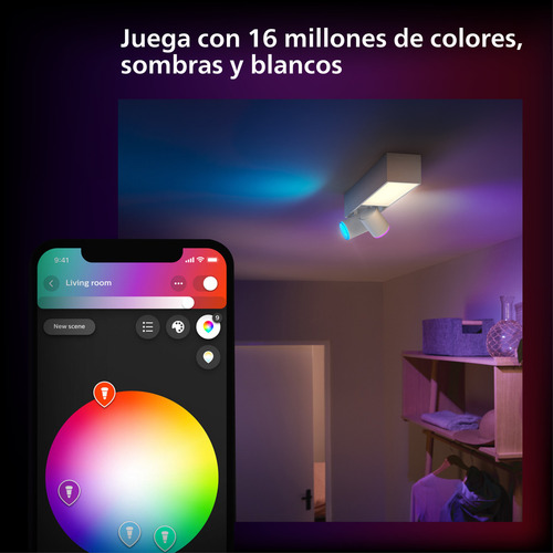 Plafón Hue Centris Blanco Con Dos Focos