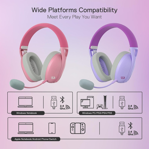 Auriculares Gamer Inalambricos Redragon Ire Bluetooth Pc Ps5