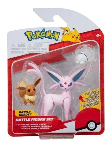 Pack Pokemon ( Eevee+espeon+snom) Battle Figure Set