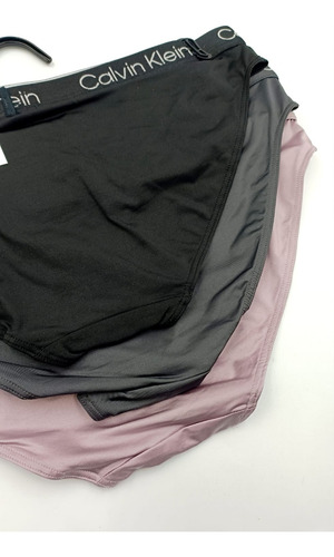 Calvin Klein Set 3 Calzón Bikini Mujer Stretch Satinado
