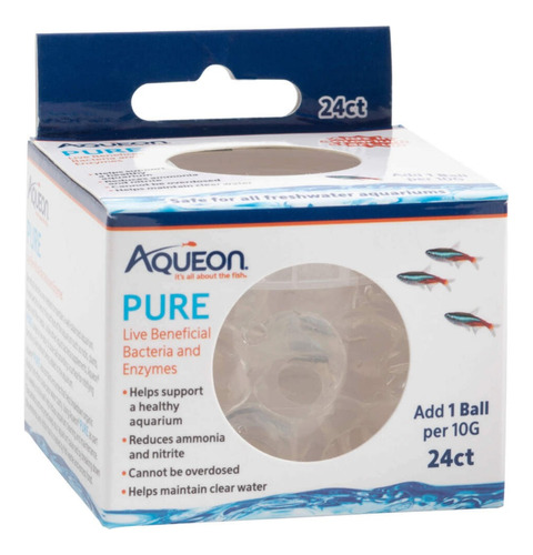 Aqueon Bacterias Filtracion Pure 10 Gal X 24 Balls