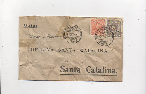 Sobre  De Empresa En Pisagua, Enviadoa  Santa Catalina 1921 