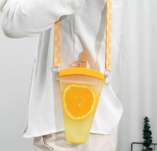 Cantimplora Botella De Agua Forma Fruta Con Correa