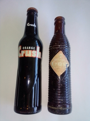  Botellas De Colección De Orange Crush. 1 Llena Y 1 Vacia