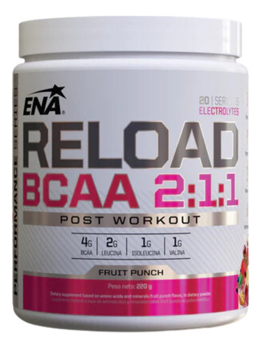 Reload Ena Sabor Fruit Punch Post Entrenamiento X 220gr