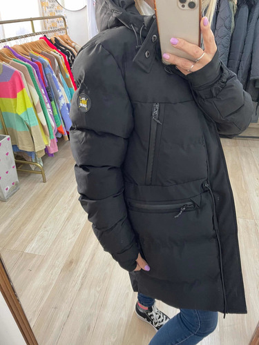 Imagen 3 de 10 de Campera Puffer Larga Inflable Impermeable Mujer The Big Shop