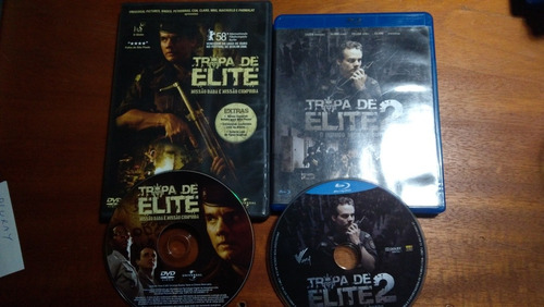 Dvd + Bluray Tropa De Elite 1 E 2 Inimigo Agora É Outro B1