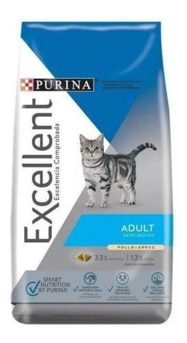 Excellent Adulto Pollo Y Arroz Para Gato 3kg
