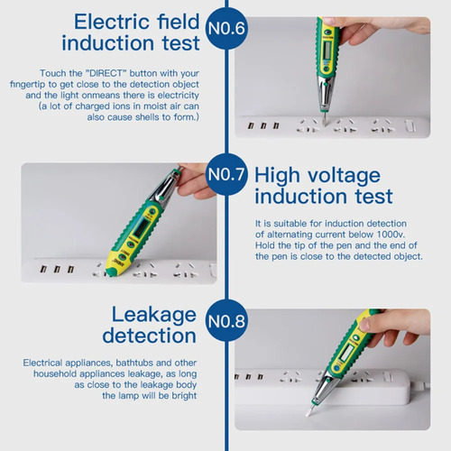 Testador Digital Ac/dc 12-250 V Lcd, Destonador, Detector