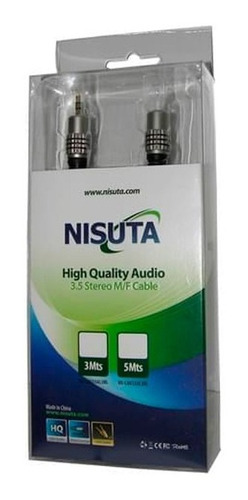 Alargue Auriculares Cable Ficha Miniplug 3.5mm Hembra A Macho De 3 Metros Ideal Tv Pc Equipo De Musica