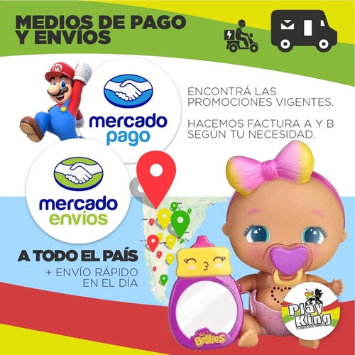 Imagen 6 de 10 de Bellies Mini Bebe C/ruidito Y Acc Int B14789 Original Famosa