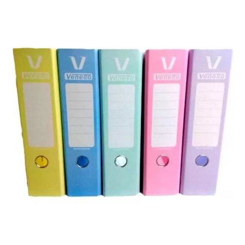 Bibliorato Colores Pasteles A4 / Oficio Reforzado Pvc Xunida