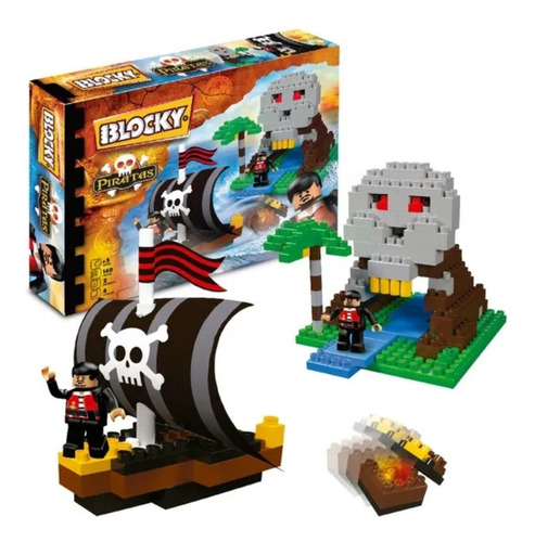 Blocky 140 Piezas Piratas Isla Pirata + Barco Original 638