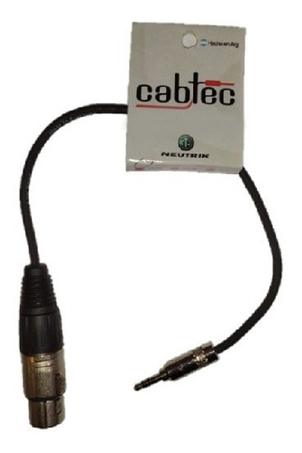 Cable Xlr Hembra Miniplug Stereo 25cm Fichas Neutrik Cab-tec