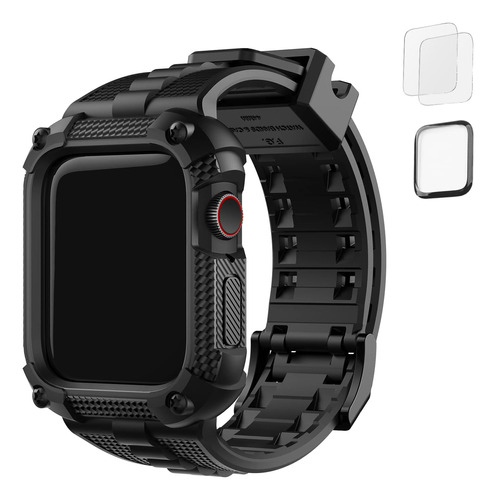 Malla Y Funda P/apple Watch S 6/5/4/se 44mm Negro