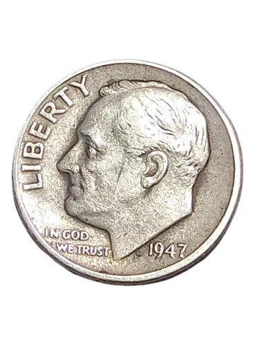 1 Dime Eeuu 1947 Moneda Plata De Colección 