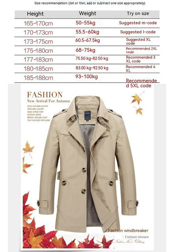 Chaqueta Larga De Hombre De Algodón Con Botonadura Simple