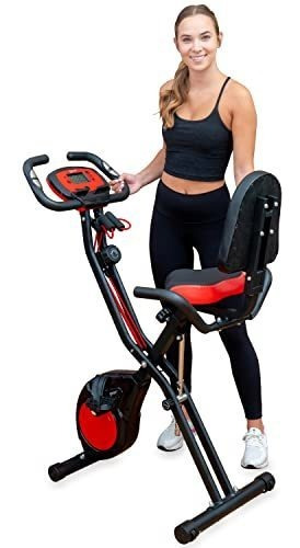 Yyfitt Bicicleta Estática Plegable 2 En 1 Con Bandas De Resi