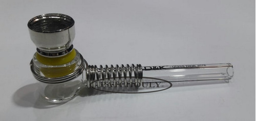 Imagen 4 de 5 de Pipa Vidrio Pyrex Resorte D&k Borosilicato Filtro 10cm.