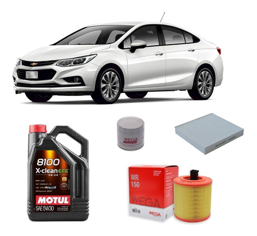 Kit De Filtros Chevrolet Cruze 1.4 T Wega Y Motul 5w30 X5