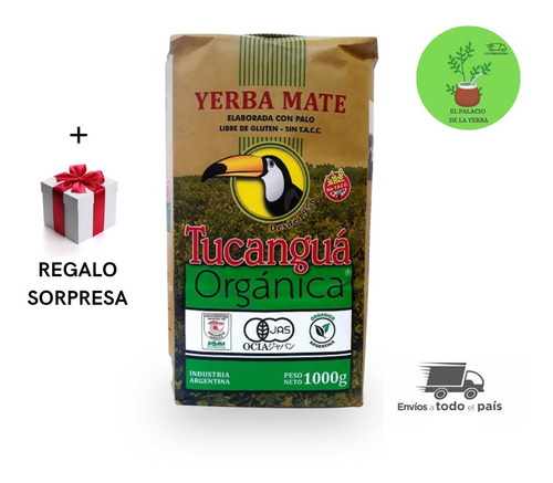 Yerba Mate Tucanguá Orgánica X 12u De 500g + Regalo Sorpresa