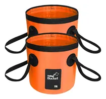 Comprar Balde Plegable Bancnelle Para Camping, 2 Piezas, Naranja