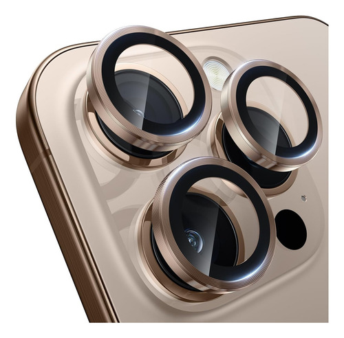 Kit 3 Películas Para iPhone 16 Pro 16 Pro Max Protec Câmera Cor Titanum Deserto