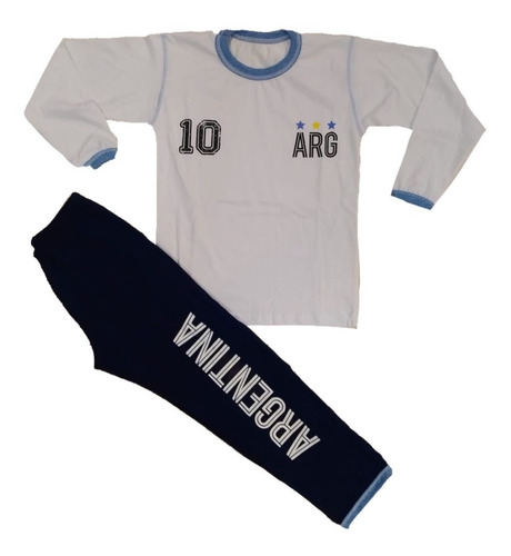 Pijama Jersey Argentina Equipo Futbol Niño Mundial 12 Al 16