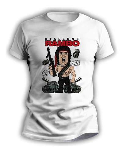 Remeras Infantiles Sublimadas Estampadas Comic Rambo - 7300