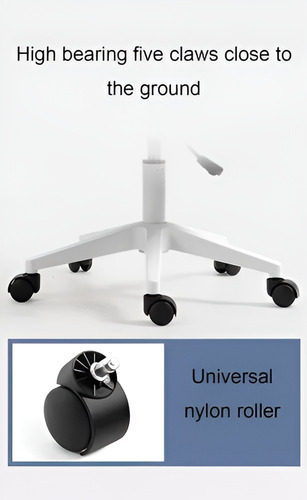 Silla de escritorio Ocean Gadgets KV-5431 ergonómica blanca y negra con tapizado de malla