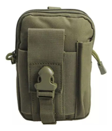 Bolsa Multiuso Tatico P/ Mochila Molle Sobrevivencia Militar Cor Verde Desenho do tecido Liso