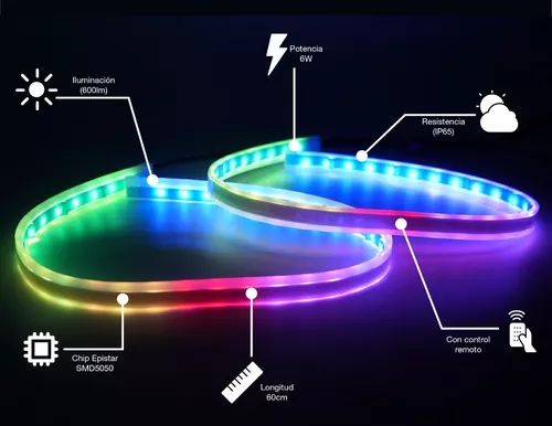 Tira Faro Led Rgb Con Control Secuencial Drl 60cm Exterior