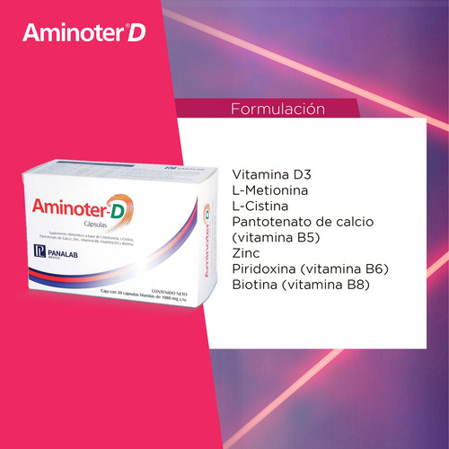 Aminoter D Suplemento Anticaída De Cabello Vitamina D 30cap