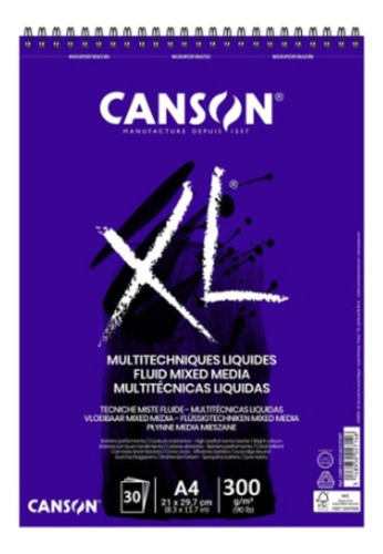 Bloco De Papel Canson Xl Mix Media - 300g/m² A4 - 30folhas
