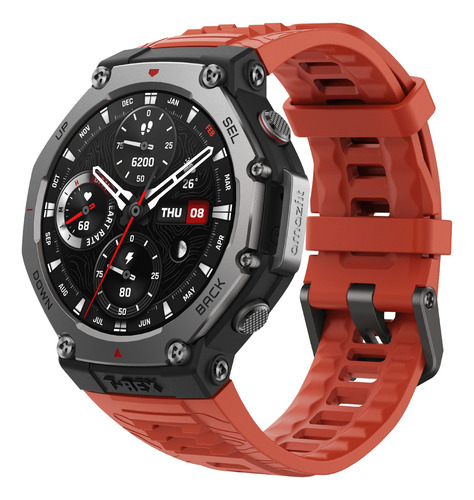 Amazfit T-rex 3 Naranja Negro Deportiva Naranja Plateado