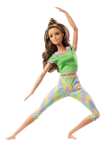 Barbie Fashion & Beauty Muñeca Día de Yoga Verde con más de 20 "articulaciones" para niñas de 3 años en adelante