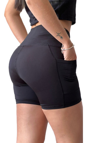 Imagen 3 de 5 de Short Deportivo Mujer Con Bolsillos, Licra Para Deportes