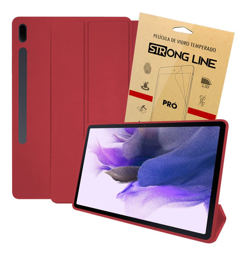 Capinha Tab S7 Fe 12.4p Smart Magnética Premium + Pelicula