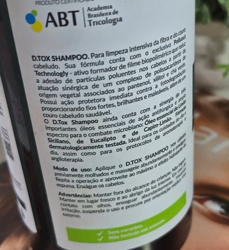 Shampoo De Limpeza Profunda D.tox 1l