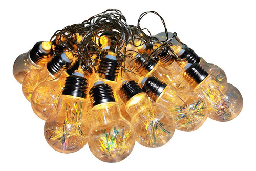 Serie De Luces Navideñas Bombillos Tornasol Elige Color 3.8m