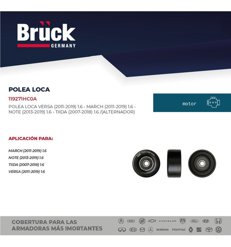 Polea Loca Distribucion Nissan March 2016 1.6 16v 119271hc0a