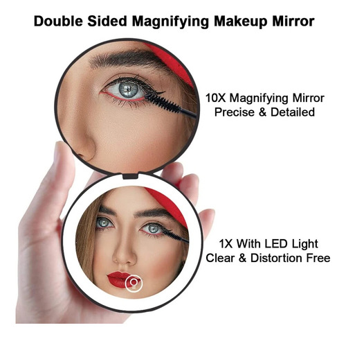Mini Espejo De Viaje Plegable Portátil Espejo De Maquillaje