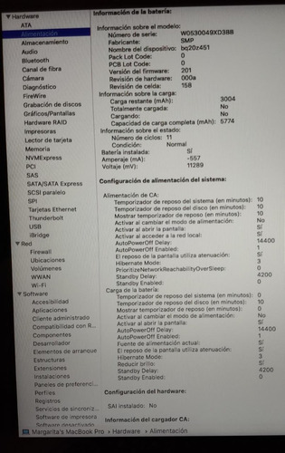 Macbook Pro 2012 Con 11 Ciclos Batería