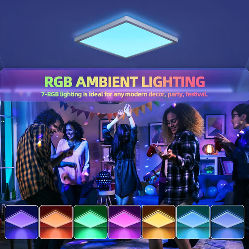 Lámpara De Techo Rgb Con Control Remoto, 12 Pulgadas, 3000 K